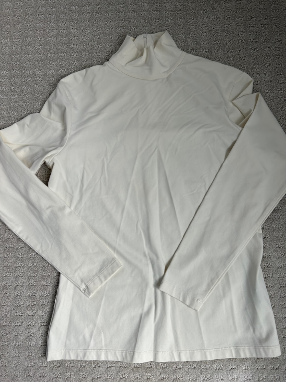 Cream Long Sleeve mock Turtleneck Top